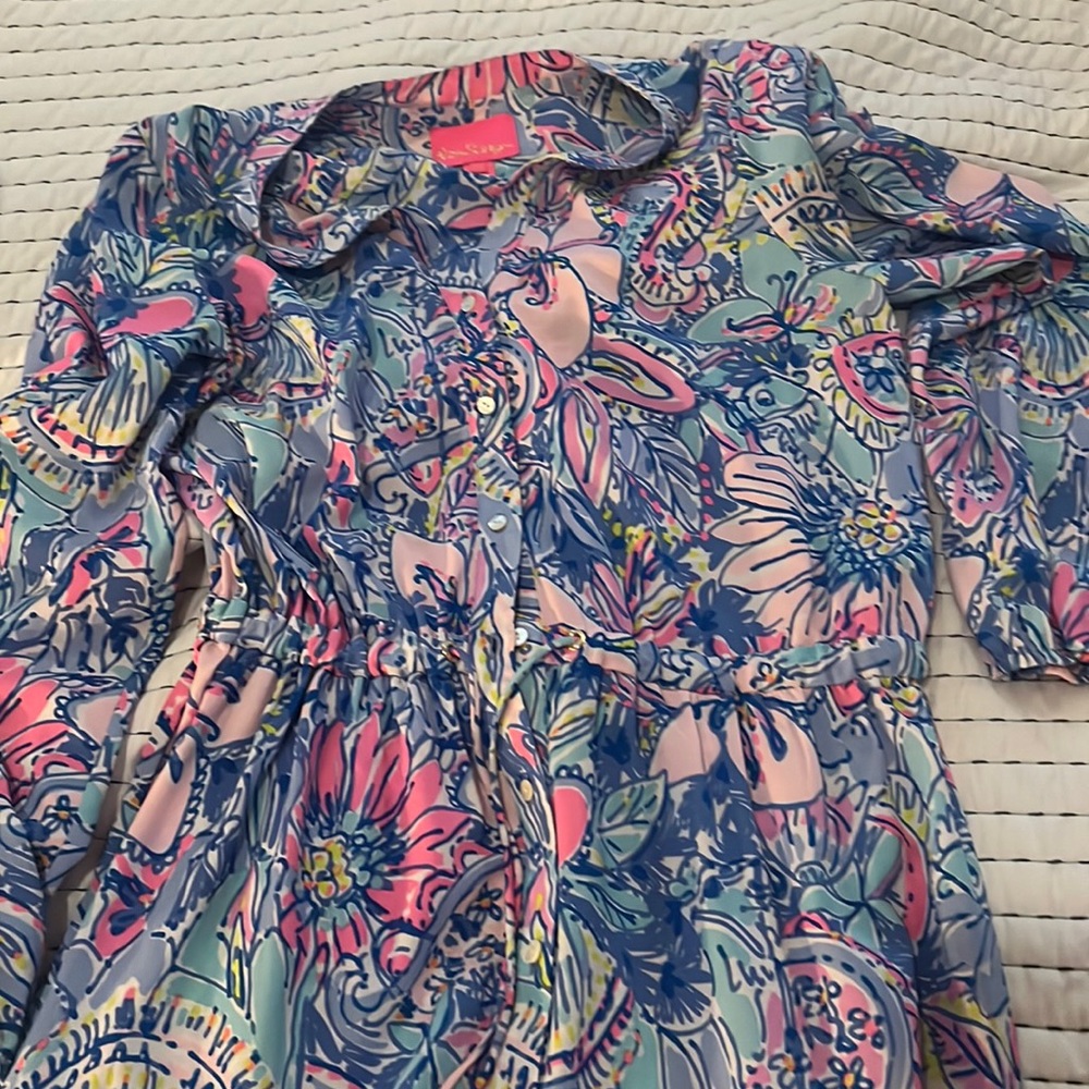 Lilly Pulitzer size 10 Cori Stretch Midi Shirtdress